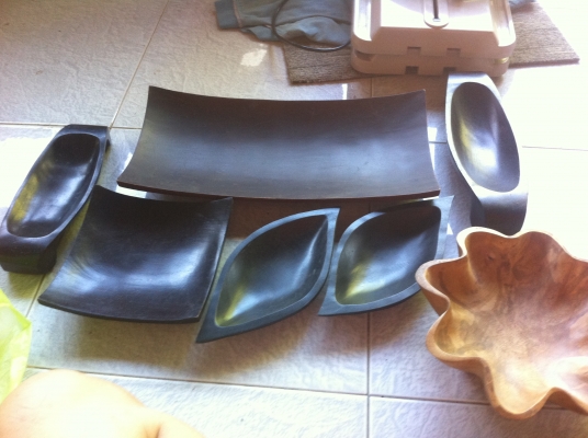 ชุดภาชนะไม้มะม่วงตามภาพให้หมดทั้งหมดที่เห็น ของใหม่