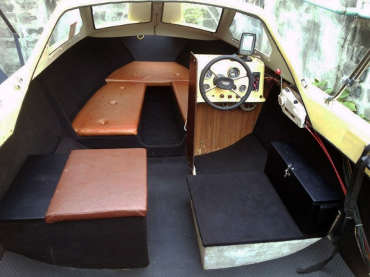 เรือYAMAHA CR17เคบิ้น+เทเล่อ+ยามาฮ่า55hpมีทริมสภาพพร้อมใช้