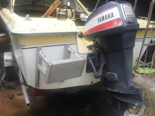 เรือYAMAHA CR17เคบิ้น+เทเล่อ+ยามาฮ่า55hpมีทริมสภาพพร้อมใช้