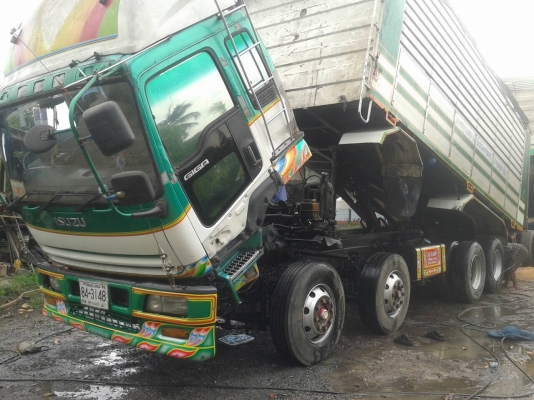 ขายด่วนรถสิบล้อดั้มพ์ ISUZU GIGA เครื่อง 6WA1-340 แรงม้า,10เกียร์ fuller อีตัน, เครื่องประกอบเก่าญี่ปุ่นกระบะดัมพ์ปรีเนียม