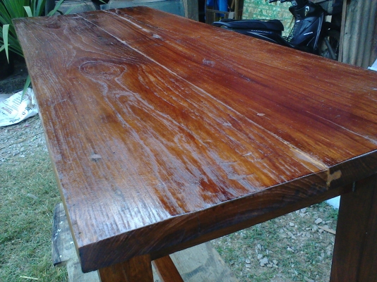 โต๊ะนักเรียนคู่ไม้สักทำสีใหม่ โต๊ะนักเรียนคู่ไม้สักทำสีใหม่