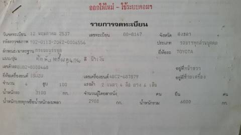 6ล้อติดเครน TOYOTA วางเครื่องISUZU ลงเล่มแล้ว รถใช้ในร้านวัสดุก่อสร้าง เครน1ตัน เล่มพร้อม 087-2976734