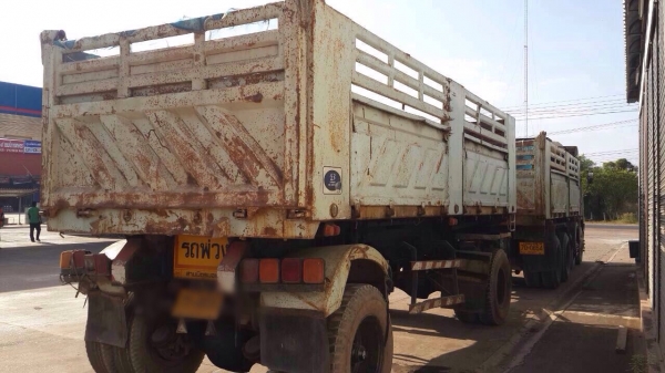 ขายรถพ่วง HINO FM1MNKA เครื่อง 220 แรง ปี 44 กระบะดัมพ์สามมิตร ลูก 3 เพลา ติดแก๊ส NGV 10 ถัง