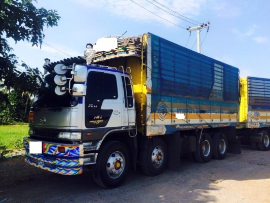 ขายรถสิบล้อ hino FM1J วางเครื่องp11cพ่วงแม่ลูก3เพลา  ดั้มเนียมอู่ซุนชัย ราคาต่อรองได