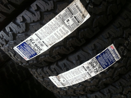 ขายยางใหม่ BF Goodrich All-terrain ขนาด 265 75 r16 เส้นละ 8000 บาท ขายยางใหม่ BF Goodrich All-terrain ขนาด 265 75 r16 เส้นละ 8000 บาท