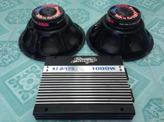 สองอย่าง1900 บาท แอม2ch+12&quot;โครงปั้ม1คู่.ใช้งานปกติเสียงดี