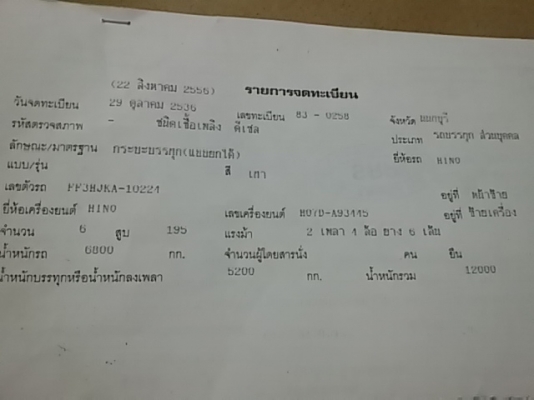 ขาย 6 ล้อ HINO 3H ดั้ม(รถห้าง )