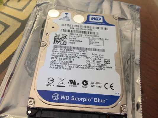 ฮาร์ดดิสก์ โน๊ตบุ๊ก WD 6400 BPVT