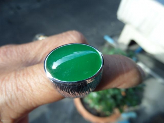 แหวนเงินหยกเกาหลีใหญ่