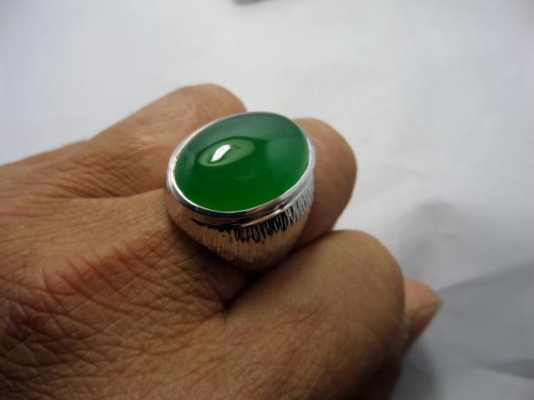 แหวนเงินหยกเกาหลีใหญ่