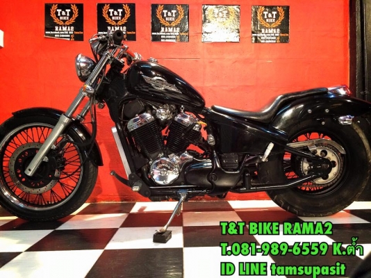 T&amp;T BIKE RAMA2ขายHONDA STEED400 ปี93 ราคาเพียง57500฿ อินวอย สรรพสามิต ฉบับจริง รถสีสวยดำดุจริงท่อเดิมผ่า