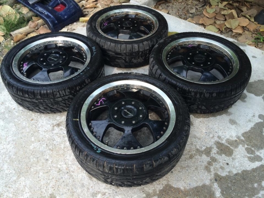 ล้อLeasing ญี่ปุ่น ดำขอบเงา ขอบ15x5.5 4/110 และ 4/100
