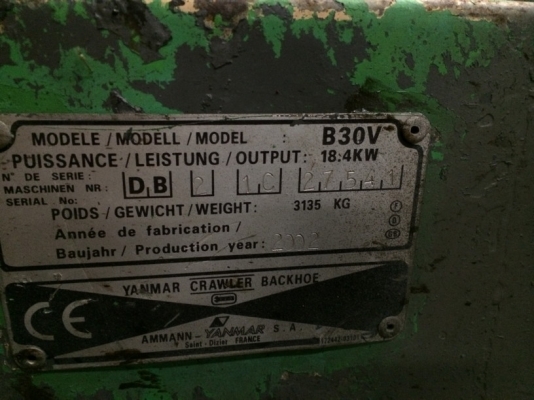 Yanmar B30V ปั้มนิ้ว ขายตัดราคาถูก รถนอกครับ