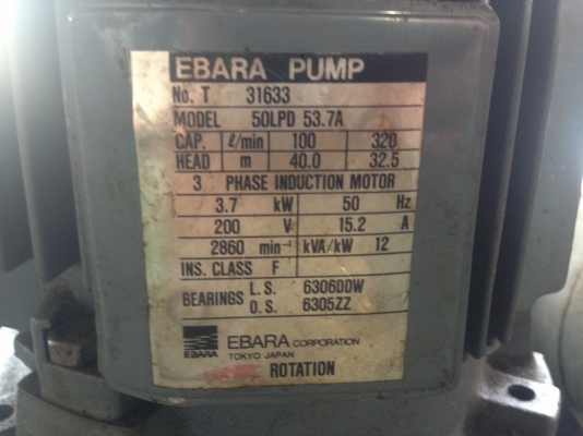 ปั้มน้ำ มอเตอร์ 5แรง สภาพดี ใช้งานได้เลยครับ