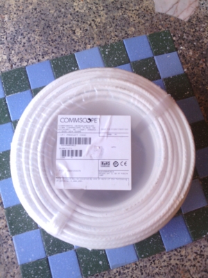 สายสัญญาณ rg6 commscope สีขาว100เมตร USA. สายสัญญาณ rg6 commscope สีขาว100เมตร USA.