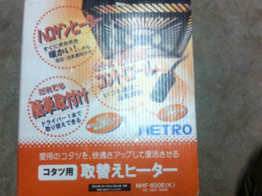 ชุดโต็ะญี่ปุ่นพร้อมฮีตเตอร์ทำความร้อนวางในช่องตรงกลางโต็ะ