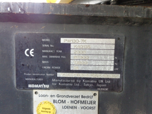 รถขุดล้อยาง Komatsu PW130-7 #K40135 สนใจโทร. 080-6565422 (หนิง)