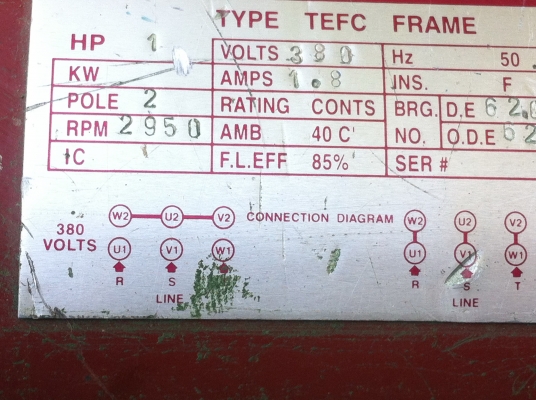 มอเตอร์เจียร์แกนคู่ VENZ ขนาด 1 แรงม้า ต่อใช้ไฟได้ 220/380 V. ตัวใหญ่ พร้อมใช้งานเจียร์หรือใส่ผ้าขัด ,แปรงลวด
