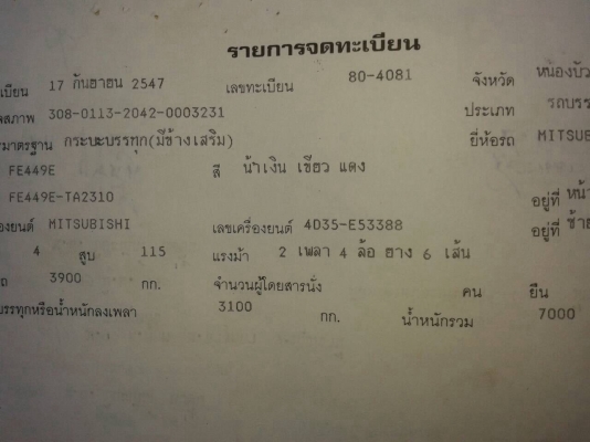 ขาย 6 ล้อ CANTER FE449 เครื่อง 4D35 120 แรงม้า คัสซีสวยใช้ได้ คอกแปปเหล็กพร้อมบรรทุก ทะเบียนเต็มพร้อมโอน ราคาต่อรองได้ครับ ขาย 6 ล้อ CANTER FE449 เครื่อง 4D35 120 แรงม้า คัสซีสวยใช้ได้ คอกแปปเหล็กพร้อมบรรทุก ทะเบียนเต็มพร้อมโอน ราคาต่อรองได้ครับ