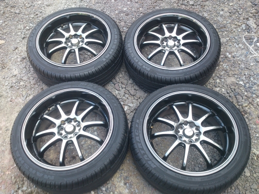 ขายแม็กขอบ18 5รู100,114 8นิ้ว พร้อมยาง225/45R18 ยางสัปดาห์ที่30ปี11  ยางสวยมากนิ่มลึกดอกเต็มใช้งานน้อยไม่แตกลายไม่ร้าวสวยๆ  จำนวน 1  ชุด