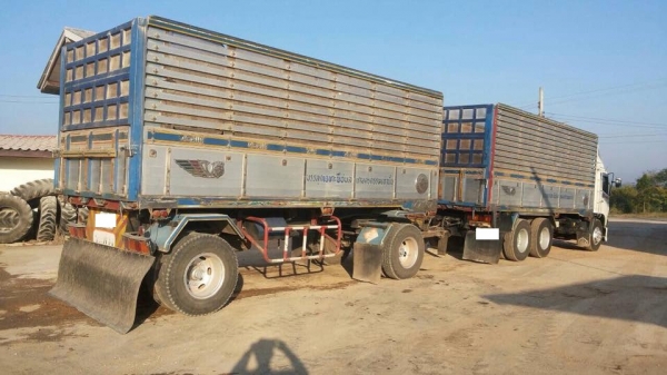 ขายดาวน์ รถสิบล้อ hino mega FM1J 260 แรง คอกเกษตรดั้ม กะบะมิเนียม พ่วงแม่ลูกดั้ม