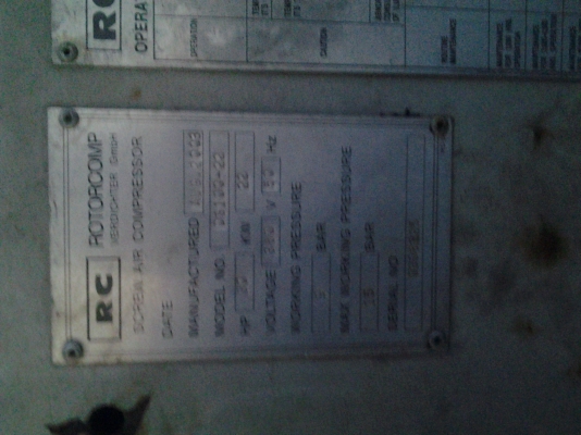 ปั๊มลมสกรู Rotorcomp 30 hp 15 bar พร้อมใช้งาน รับประกัน 6เดือน ยินดีคืนเงิน 0988693990