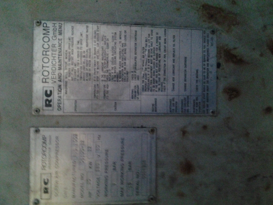 ปั๊มลมสกรู Rotorcomp 30 hp 15 bar พร้อมใช้งาน รับประกัน 6เดือน ยินดีคืนเงิน 0988693990