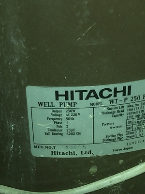 ปั็มน้ำอัตโนมัติ HITASHI ตัดต่อเองเมื่อมีการเปิดก๊อกน้ำแล้วแรงดันเพิ่มขึ้นหรือลดลง