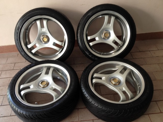 ล้อ ADVAN เเท้ขอบ17หน้า7หลัง8อ๊อฟ35 4รู114สีเดิมๆสภาพดี