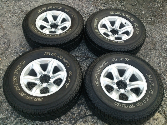 ขายแม็กเล็บเหยี่ยว ISUZU 6รูขอบ16 พร้อมยางMAXXIS 265/70R16 ยางปี14 ดอกยางเต็มสวยๆใช้งานน้อยเอาไปใช้ต่อได้อีกนาน จำนวน 1 ชุด