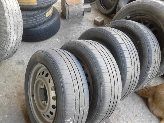 กะทะล้อ 4 รู 100 พร้อมยาง 175/65R14 ชุด 4 ล้อ   tel.081-427-3941