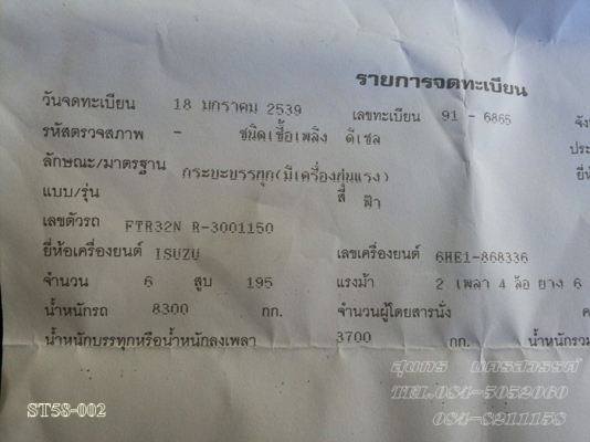 ขายด่วน รถบรรทุก 6 ล้อ ISUZU ROCKY FTR 195 แรง นางฟ้าแท้ รถห้าง  ช่วงยาว 7.2M สภาพสวย พร้อมใช้ ราคาสุดคุ้ม