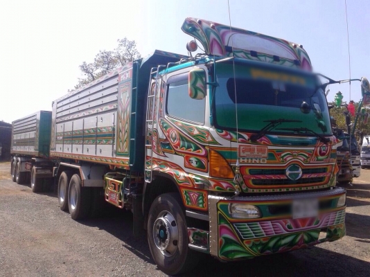 ขายรถพ่วงสิบล้อดัมพ์ HINO S500 เครื่อง 380 แรง ปี 54 กระบะดัมพ์มิเนียมอู่เอสที ลูก 3 เพลาแท้