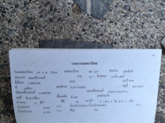 รถตักล้อยาง KOMATSU 515 95 แรงม้า ปีจดทะเบียน 2544 มีเล่มทะเบียนพร้อม