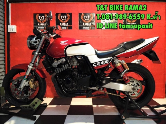 T&amp;T BIKE RAMA2 ทะเบียนแท้ๆ 139000 ฿HONDA CB400 ปี2001 V-TEC1 รถสวยกริป ทะเบียนแท้ สมอ.โอนขนส่งเลขสวยตอง333คับภาษี พรบ.หมด58 ป้าย กทม.สภาพดี เทคเปิด