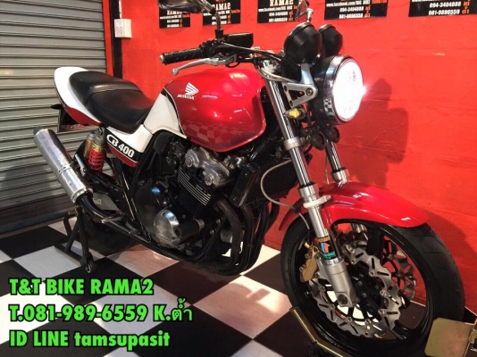 T&amp;T BIKE RAMA2 ทะเบียนแท้ๆ 139000 ฿HONDA CB400 ปี2001 V-TEC1 รถสวยกริป ทะเบียนแท้ สมอ.โอนขนส่งเลขสวยตอง333คับภาษี พรบ.หมด58 ป้าย กทม.สภาพดี เทคเปิด