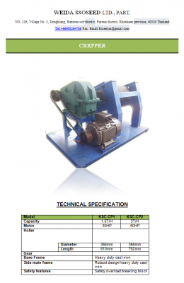 เครื่องรีดยางเครฟ ลูกกลิ้งแท้