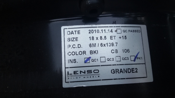 ขายล้อ lenso ขอบ18 6รูชุดละ7800