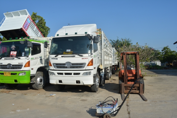 HINO MEGA GY 380 hp 2 คานหน้า กระบะเหล็กไม่ดั้ม + ลูกพ่วง 3 คาน ส่งจัดไฟแนนซ์ได้