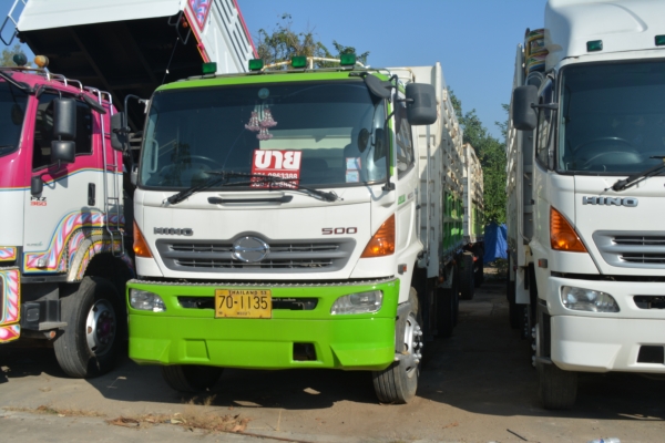 HINO MEGA S500 344 hp  กระบะเหล็กไม่ดั้ม + ลูกพ่วง 3 คาน ส่งจัดไฟแนนซ์ได้