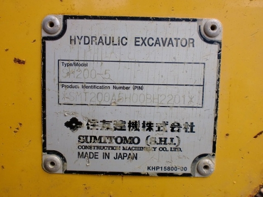 Sumitomo SH200-5 SN: 200A5-2201-YR2010-4955 Hr นำเข้าตรงจากญี่ปุ่น