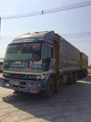 ขายรถพ่วงดัมพ์ HINO โปรเฟีย เครื่อง PO9-315 แรง ปี 52 แม่ 12 ล้อ ลูก 3 เพลา ยาว 6.80 เมตร