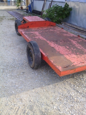 รถพ่วงเอนกประสงค์ ล้อหน้าเลี้ยวอิสระลากแบคโฮเล็ก รถเกียวข้าว ราคา38,000 โทร 081-8857576