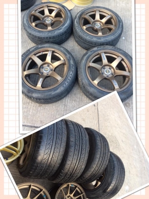 ล้อ TE37 ขอบ17 5/114 กว้าง8-9 พร้อมยาง ถูกๆครับ 10500