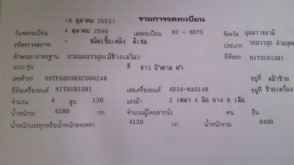 ต้องการขาย6ล้อมิตซูบิชิ 4D34-MA0148 4 สูบ