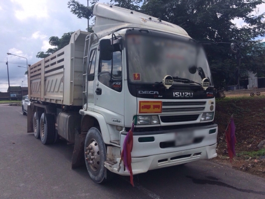 ขายรถบรรทุกสิบล้อดัมพ์ ISUZU เครื่อง 320 แรง ปี 50 กระบะดัมพ์สามมิตร มีระบบลากพ่วง