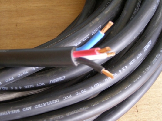 สายไฟ VCT FUHRER SIZE 4x4 SQ.MM. 750V. PVC ยาว 55 เมตร