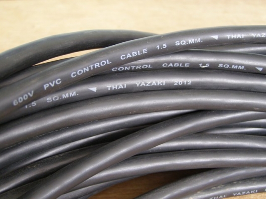 ขายสายไฟ THAI YAZAKI 600V PVC CONTROL CABLE 1.5 SQ.MM.