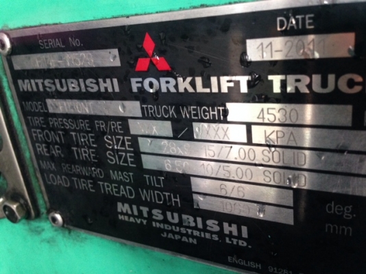 Mitsubishi FD30NT #CF14E-11529 รถฟอร์คลิฟต์ 3 ตัน  สนใจโทร. 080-6565422 (หนิง)