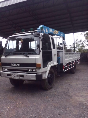 ขายรถบรรทุกหกล้อติดเครน ISUZU FRR12LA เครื่อง 6BG1-175 แรง ปี 43 ติดเครน 3 ตัน ทะเบียนพร้อม